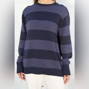 brandy melville brianna blue & navy striped sweater one size oversized